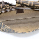 FENDI Zucca Canvas Mamma Baguette Shoulder Bag Brown Black Auth 195009M-16