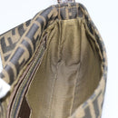 FENDI Zucca Canvas Mamma Baguette Shoulder Bag Brown Black Auth 195009M-17