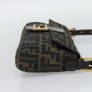 FENDI Zucca Canvas Mamma Baguette Shoulder Bag Brown Black Auth 195009M-5