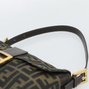 FENDI Zucca Canvas Mamma Baguette Shoulder Bag Brown Black Auth 195009M-8