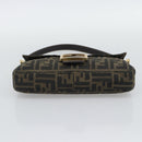 FENDI Zucca Canvas Mamma Baguette Shoulder Bag Brown Black Auth 195009M-9