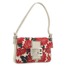 FENDI Mamma Baguette Hand Bag Canvas Red Silver Auth 195011SM-1