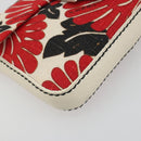 FENDI Mamma Baguette Hand Bag Canvas Red Silver Auth 195011SM-16