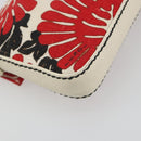 FENDI Mamma Baguette Hand Bag Canvas Red Silver Auth 195011SM-18
