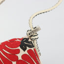 FENDI Mamma Baguette Hand Bag Canvas Red Silver Auth 195011SM-8