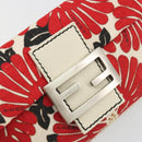 FENDI Mamma Baguette Hand Bag Canvas Red Silver Auth 195011SM-19