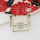FENDI Mamma Baguette Hand Bag Canvas Red Silver Auth 195011SM-9
