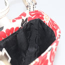 FENDI Mamma Baguette Hand Bag Canvas Red Silver Auth 195011SM-22
