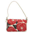 FENDI Mamma Baguette Hand Bag Canvas Red Silver Auth 195011SM-2