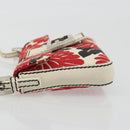 FENDI Mamma Baguette Hand Bag Canvas Red Silver Auth 195011SM-4