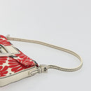 FENDI Mamma Baguette Hand Bag Canvas Red Silver Auth 195011SM-14