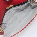 BALLY Chain Shoulder Bag Leather Red Gold Auth 195012-18