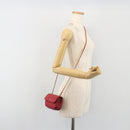 BALLY Chain Shoulder Bag Leather Red Gold Auth 195012-23