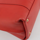 Salvatore Ferragamo Gancini Hand Bag Leather Red Gold Auth 195014-16
