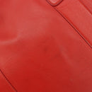 Salvatore Ferragamo Gancini Hand Bag Leather Red Gold Auth 195014-10
