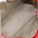 Salvatore Ferragamo Gancini Hand Bag Leather Red Gold Auth 195014-11