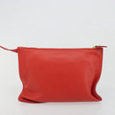 Salvatore Ferragamo Gancini Hand Bag Leather Red Gold Auth 195014-24
