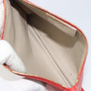 Salvatore Ferragamo Gancini Hand Bag Leather Red Gold Auth 195014-25