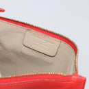 Salvatore Ferragamo Gancini Hand Bag Leather Red Gold Auth 195014-12