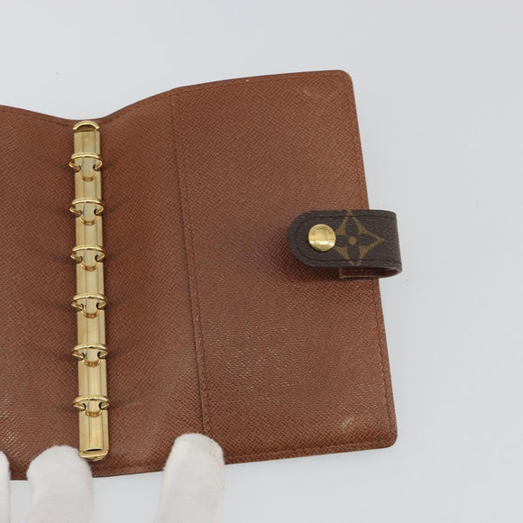 LOUIS VUITTON Monogram Agenda PM Day Planner Cover R20005 LV Auth 195017