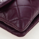 CHANEL Matelasse Chain Shoulder Bag Lamb Skin Purple Silver CC Auth 195019M-9