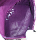 CHANEL Matelasse Chain Shoulder Bag Lamb Skin Purple Silver CC Auth 195019M-11