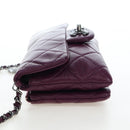 CHANEL Matelasse Chain Shoulder Bag Lamb Skin Purple Silver CC Auth 195019M-3