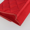 CHANEL Matelasse Chain Gribois Shoulder Bag Satin Red Gold CC Auth 195020-13
