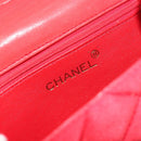 CHANEL Matelasse Chain Gribois Shoulder Bag Satin Red Gold CC Auth 195020-17