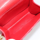 CHANEL Matelasse Chain Gribois Shoulder Bag Satin Red Gold CC Auth 195020-18