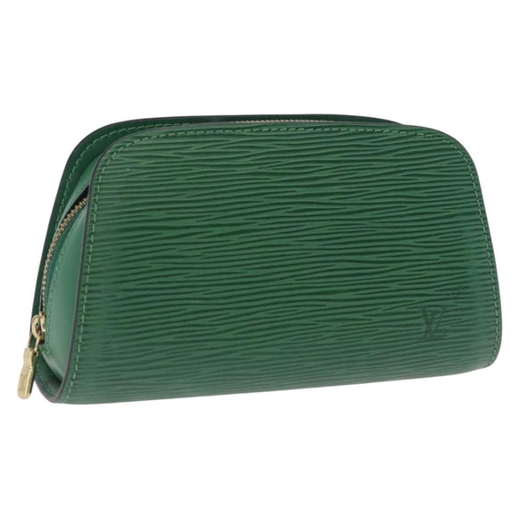 LOUIS VUITTON Epi Dauphine PM Pouch Green M48444 LV Auth 195021