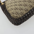 BOTTEGA VENETA Shoulder Bag Canvas Beige Gold Auth 195022-11
