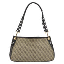 BOTTEGA VENETA Shoulder Bag Canvas Beige Gold Auth 195022-2