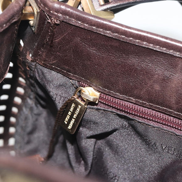 BOTTEGA VENETA Shoulder Bag Canvas Beige Gold Auth 195022