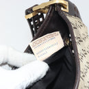 BOTTEGA VENETA Shoulder Bag Canvas Beige Gold Auth 195022-23