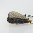 BOTTEGA VENETA Shoulder Bag Canvas Beige Gold Auth 195022-4