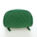 CHANEL Matelasse Chain Shoulder Backpack Lamb Skin Green Silver CC Auth 195024M-10