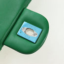 CHANEL Matelasse Chain Shoulder Backpack Lamb Skin Green Silver CC Auth 195024M-17
