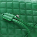 CHANEL Matelasse Chain Shoulder Backpack Lamb Skin Green Silver CC Auth 195024M-19