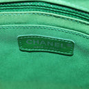 CHANEL Matelasse Chain Shoulder Backpack Lamb Skin Green Silver CC Auth 195024M-20