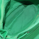 CHANEL Matelasse Chain Shoulder Backpack Lamb Skin Green Silver CC Auth 195024M-21