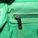 CHANEL Matelasse Chain Shoulder Backpack Lamb Skin Green Silver CC Auth 195024M-24