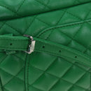 CHANEL Matelasse Chain Shoulder Backpack Lamb Skin Green Silver CC Auth 195024M-8