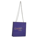 CHANEL Hologram COCO Mark Chain Shoulder Bag Vinyl Purple Silver CC Auth 195025A-1