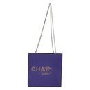 CHANEL Hologram COCO Mark Chain Shoulder Bag Vinyl Purple Silver CC Auth 195025A-2