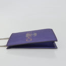 CHANEL Hologram COCO Mark Chain Shoulder Bag Vinyl Purple Silver CC Auth 195025A-4