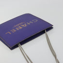 CHANEL Hologram COCO Mark Chain Shoulder Bag Vinyl Purple Silver CC Auth 195025A-6