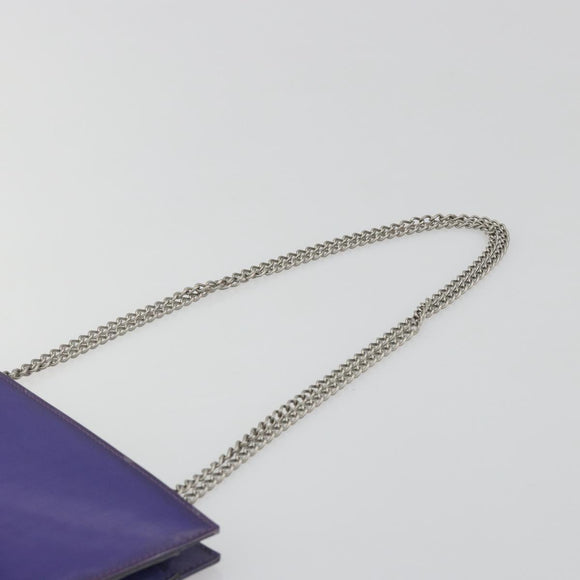 CHANEL Hologram COCO Mark Chain Shoulder Bag Vinyl Purple Silver CC Auth 195025A