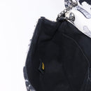 CHANEL Matelasse 25 Airline Shoulder Bag Canvas White Silver CC Auth 195026SAM-19