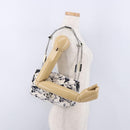 CHANEL Matelasse 25 Airline Shoulder Bag Canvas White Silver CC Auth 195026SAM-22